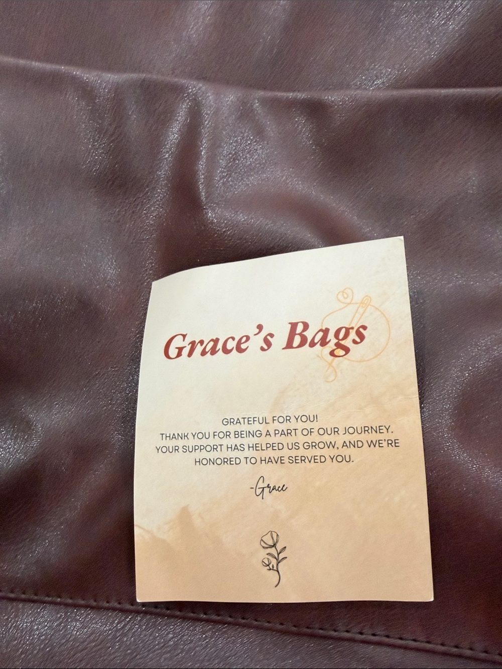 Everyday Leather-Feel Tote Bag in Deep Burgundy - Picture 9 of 10